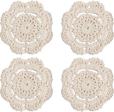 Doilies Crochet Cotton Lace round Handmade Coasters Small Doilies Clo
