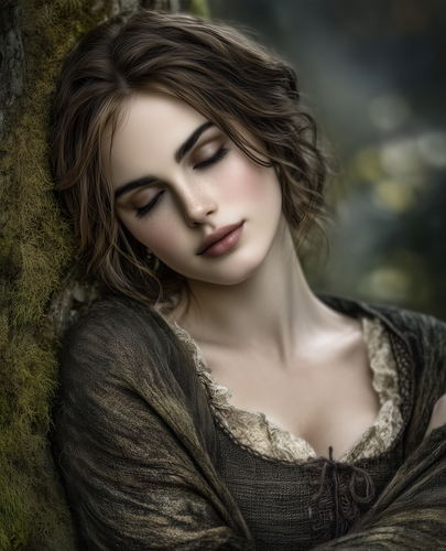8x10 Elegant Female Portrait Print Classic Beauty Wall Art 
