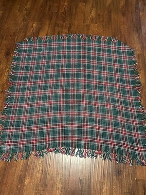 Plaid Holiday Throw Blanket 46  X 48 