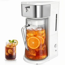 Iced Coffee Tea Maker With Reusable Filter Basket 3 QT Pitcher Iced Tea And C