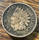 1860 Rounded Bust Indian Cent Original VF+ Details CHRC