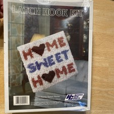 Vtg 1986 National Yarn Crafts HOME SWEET HOME Latch Hook Kit P437 12  x 12  