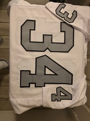 Bo Jackson Custom Raiders #34 White Original Signed Football Jersey Autographed