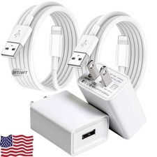USB Wall Charger Block Fast Charging Cable For iPhone 14 13 12 11 XR XS SE 8 Lot