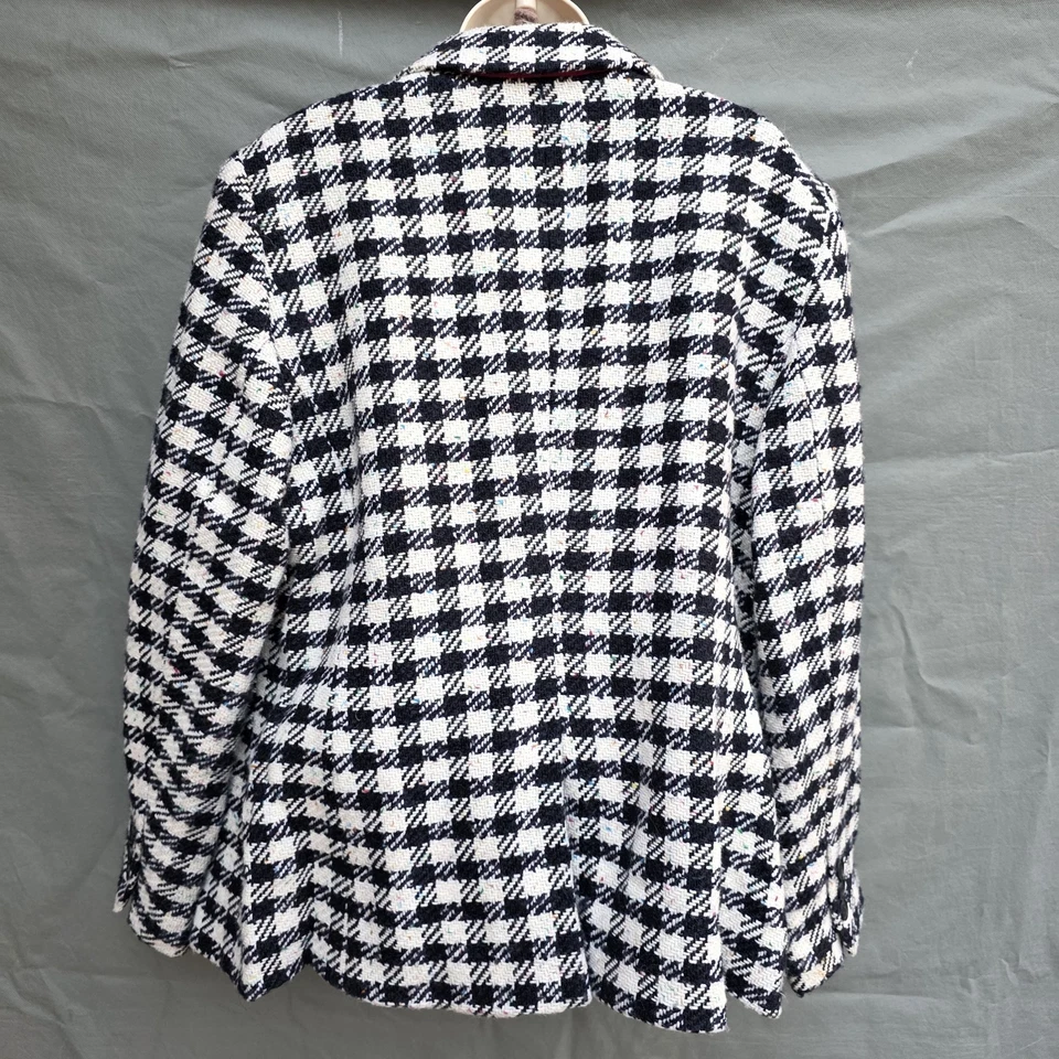 Talbots Size 16w Houndstooth Tweed Colorful Funfetti Blazer Jacket Career - Image 2 of 4