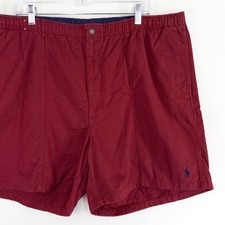 Vintage 90s Polo Ralph Lauren Men's XL Red Elastic Waist Drawstring Shorts