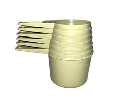 Vintage 6 Tupperware Avocado Green Nesting Measuring Cups Complete Set