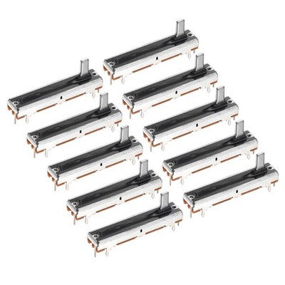 10Pcs Straight Single Linear Slide Potentiometer B100K 45mm(L) 30mm Travel