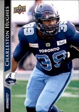 Charleston Hughes 2021 Upper Deck CFL Football Blank Back card Toronto Argonauts