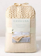 New Casaluna Hand Knitted Throw Blanket Size 50x60