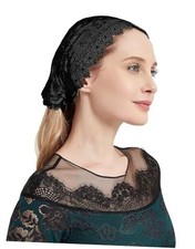 Lace Head Covering for Church Mantilla Veil Catholic Chapel Veil S98 Black