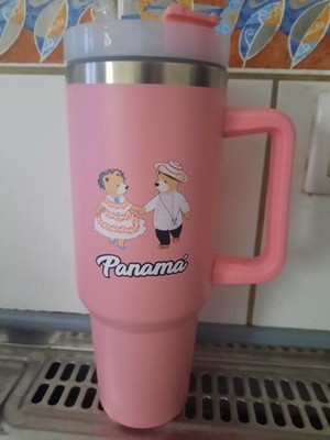 Thermoskanne mit Strohhalm Rosa PANAMA Original 1.0 L Isolierbecher 