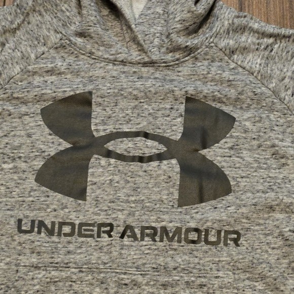 Under Armour Women Gray Heathered Loose Fit Hoodie Sweatshirt LG (261) thumbnail 2