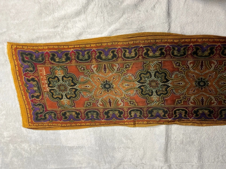 Oscar de la Renta Studio Bufanda Vintage Paisley Floral Rectangular Envoltura Boho Chic Foto 2 de 4