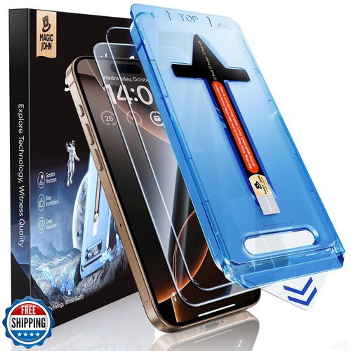 MAGIC JOHN 2 Pack for iPhone 16 Pro 6.3 inch Tempered Glass Screen Protector - 第 1/5 張圖片