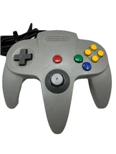 Vintage Nintendo 64 Gray Game Controller with Stick {N}