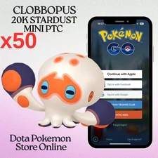Pokèmon Go x50 Non Shiny Clobbopus 20k Stardust Mini PTC After December 11