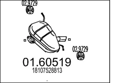 Endschalldämpfer Nachschalldämpfer MTS 01.60519 für BMW E87 1er 116 118 120 - Bild 1 von 4