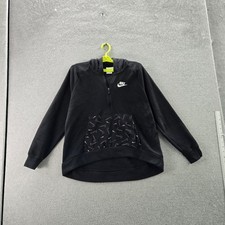 Nike Boy Sweatshirt XL Black Graphic Print Fleece Swoosh Gorpcore Logo