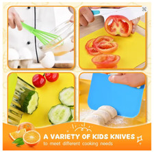 17PCS Kids Cooking Sets Real Montessori Kitchen Tools Safe Knives