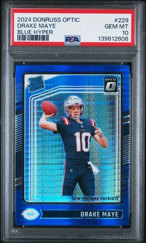 2024 PANINI DONRUSS OPTIC BLUE HYPER #229 DRAKE MAYE ROOKIE RC PSA 10