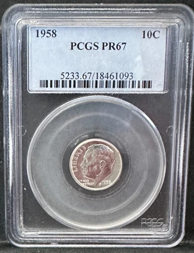 1958 Proof Roosevelt SILVER Dime PCGS PF67
