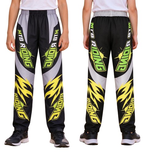 Boys Trousers Training Motocross Motorcycle Pants Lightweight Sports Kids - Picture 37 of 43