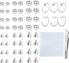 Fake Piercing Jewelry Set Lip Nose Eyebrow Rings Studs Spikes 100 Stickers