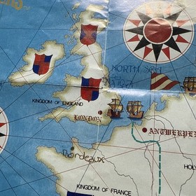 Uncharted Waters Nintendo NES Foldable Promo Map Poster Insert ONLY With Writing