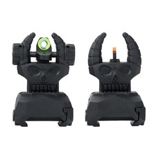 Flip Up Sights Polymer Fiber Optic Sights for Picatinny Black Flip Up Sights
