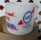 Pure Truck Stops Vintage Federal Milk Glass Coffee Cup Mug Truckstop