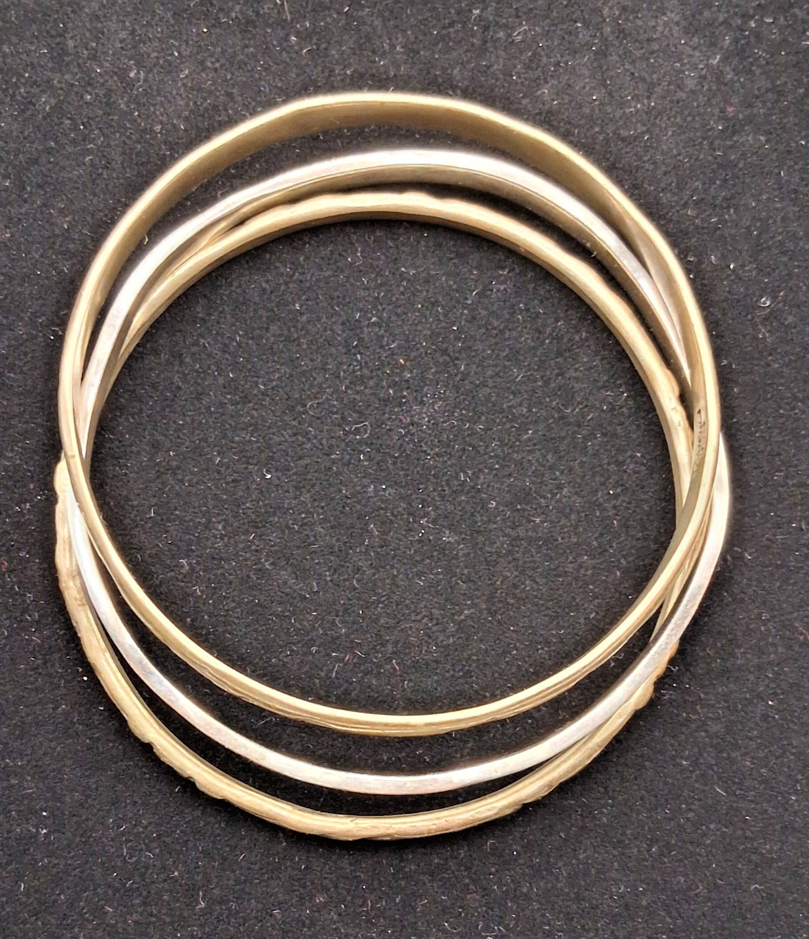 Sterling Silver Bangle Bracelets 3 pc ornamental … - image 4