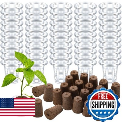 Ziliny 200 Pcs Grow Sponges Pods Kit, Includes 100 Grow Sponges, 100 Root Plant