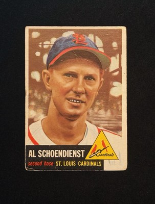1953 Topps Red Al Schoendienst #78 Baseball Card Cardinals VG *NICE GLOSS*