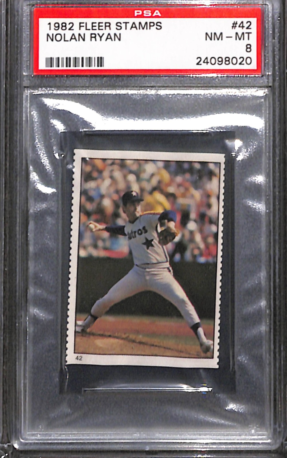 1982 FLEER STAMPS #42 NOLAN RYAN PSA 8 NM-MT 24098020 