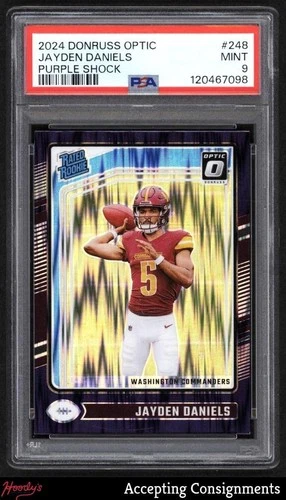2024 Donruss Optic Purple Shock #248 Jayden Daniels RC RATED ROOKIE PSA 9 MINT