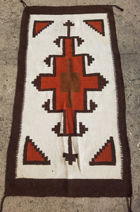 Vintage Navajo Handwoven Beautiful Native American Rug Carpet 59.8x28.3 In