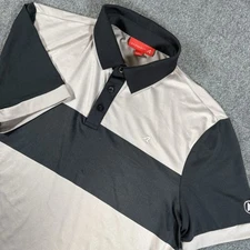 Redvanly Polo Shirt Mens Medium Gray Black Performance Stretch Golf Preppy