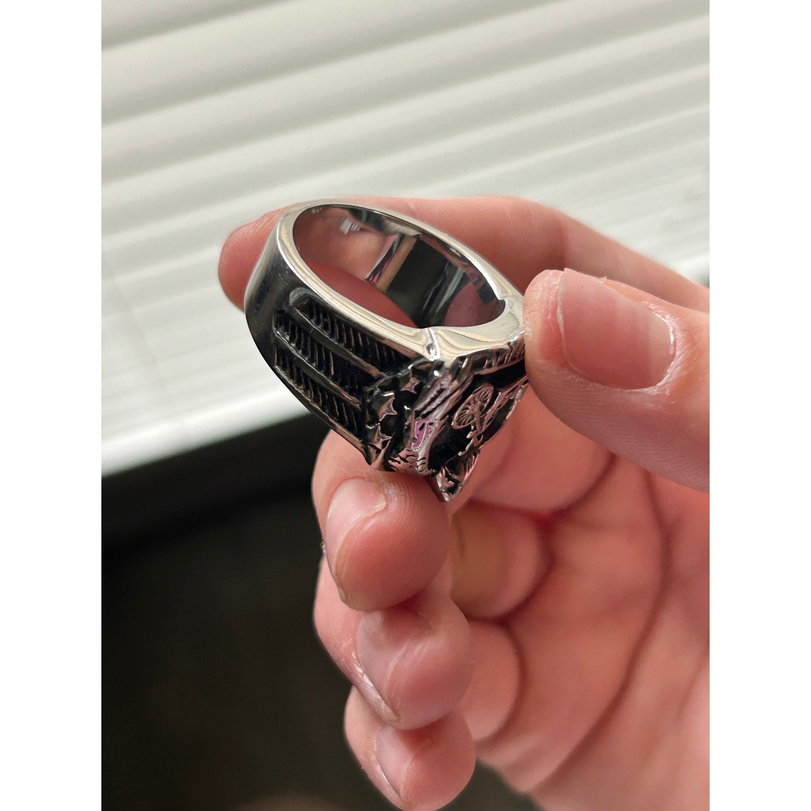 harley davidson eagle frame biker ring - image 7