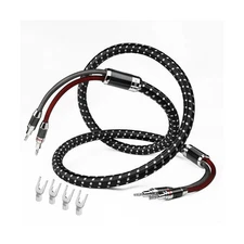 TODN HiFi Speaker Cable with Banana Plug and Spade Plug for Audiophile 7 AWG ...