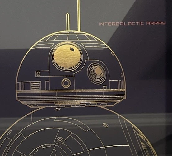 Star Wars BB8 BB-8 Blueprint by Artissimo. Glass Framed Print 24" x 18 x 1.25" - Image 3 of 4