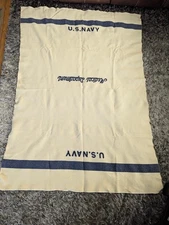Vintage WW2 US Navy Medical Department Genuine All Wool Blanket