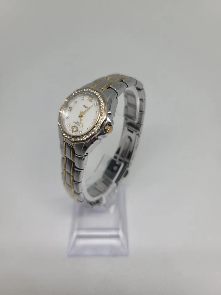 Pulsar by Seiko Women’s MOP Dial Two Tone St Steel Crystal 27mm Watch PXT798 - Image 2 of 4