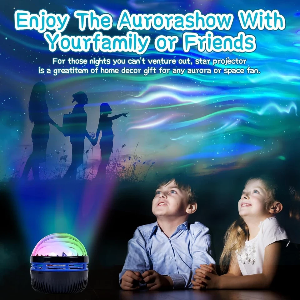 2-in-1 Projektor Nordlichter & Meereswellen LED Nachtlicht RGB mit Fernbedienung - Bild 3 von 4