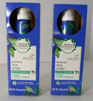Lot of 2 Herbal Essences Bio:Renew Blue Ginger Foam Conditioner Refresh 6oz New