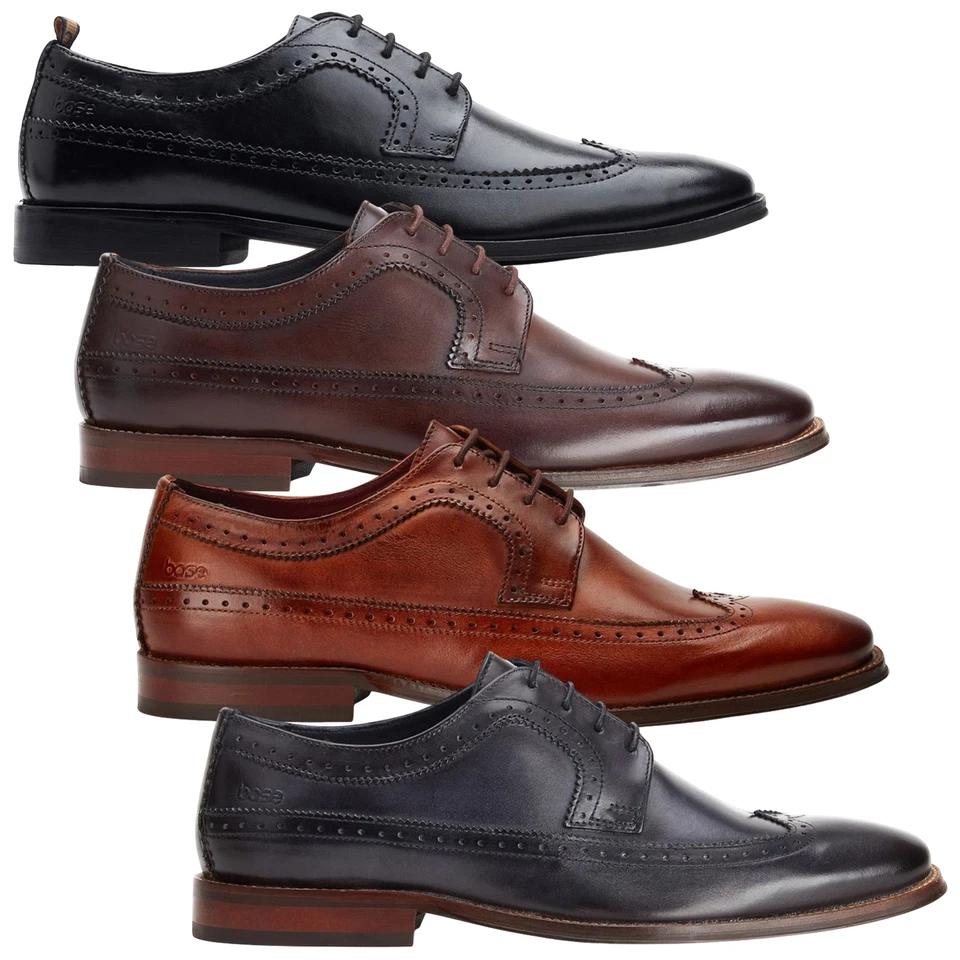 Base London Herren Havisham Brogue Schuhe Leder Zum Schnüren Arbeit Schule - Bild 1 von 1