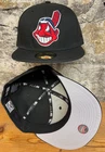 Cleveland Indians Wahoo New Era Fitted Club 59Fifty Plain Classic Solid BLACK