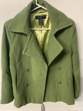 Vintage, Geoffrey Beene, Green Wool Jacket, Sport, Button Up, Pre-owned, Small