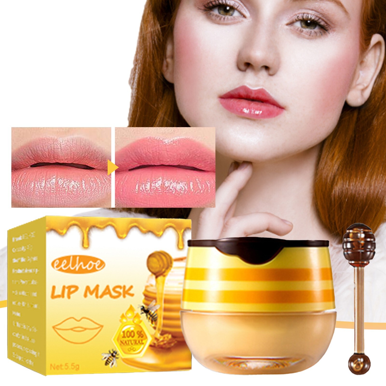 Lip Mask Honey Strawberry Lip Mask Propolis Moisturizing Natural Lip Moisturizer-image