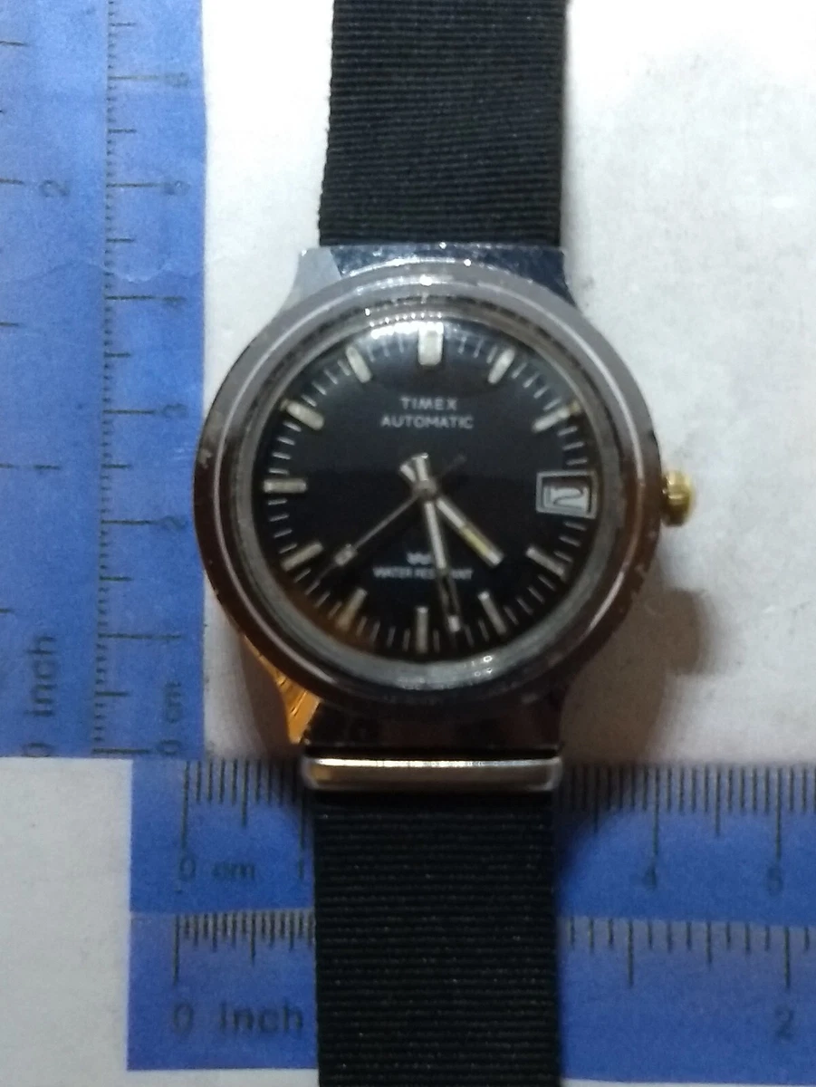 Vintage 1970s 80s Timex DIVER Automatic Water Resistant W Date Men s Wrist Watch